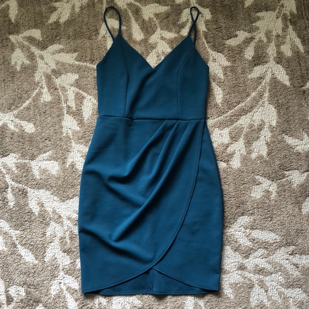 lulus teal bodycon dress